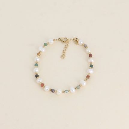 Bracelet - perles, pierres naturelles et perles d'eau douce