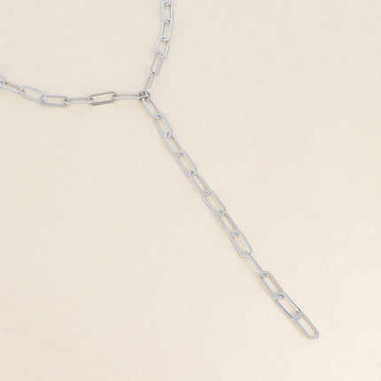 Collier en Y - maille aux anneaux ovales allongés