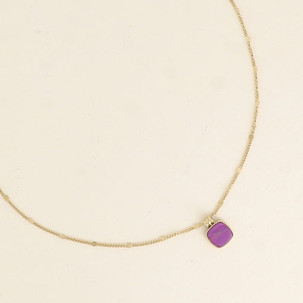 Collier Chloefina - pierre naturelle carrée