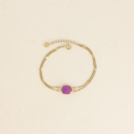 Bracelet Chloefina - pierre naturelle carrée