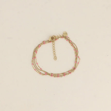 Choker/Bracelet 2 tours - maille grain de café aux touches émaillées et maille forçat