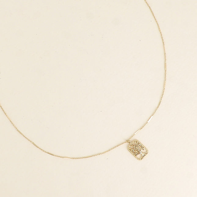 Collier - pendentif rectangulaire arbre de vie