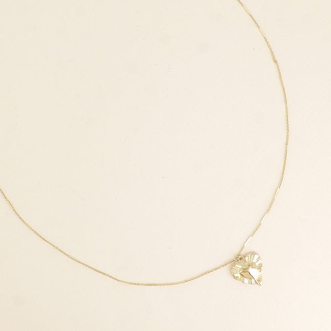 Textured Heart Pendant Necklace