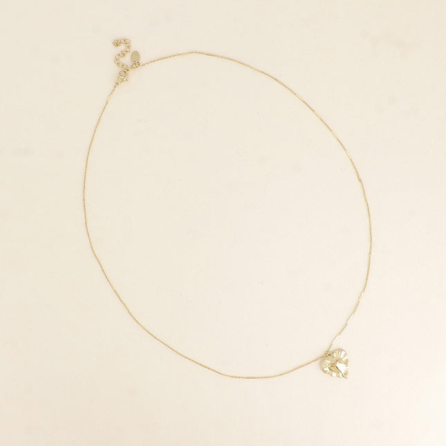 Textured Heart Pendant Necklace