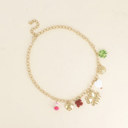 Collier - trèfles, coeur et soleil