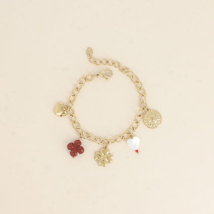 Bracelet - trèfles, soleil, coeurs