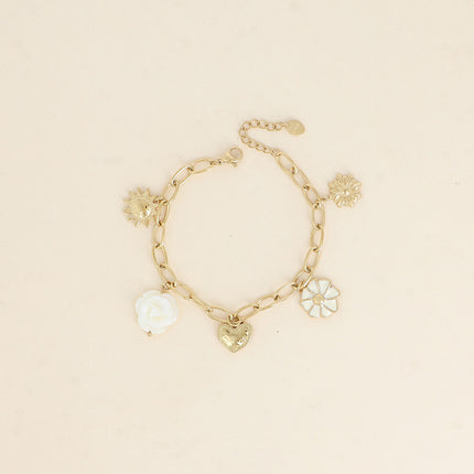 Bracelet - fleurs, soleil, coeur