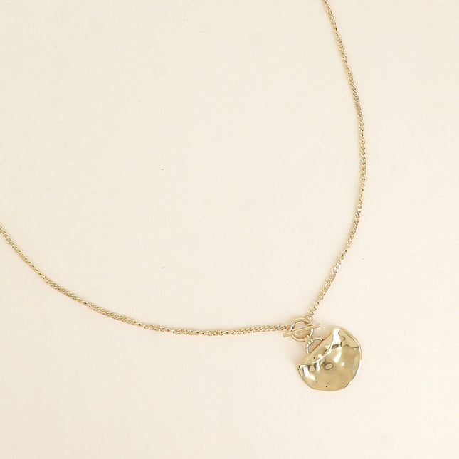 Necklace - ring and bar pendant with a curved insert
