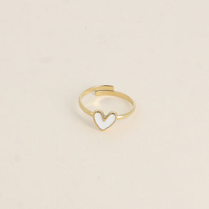 Bague - coeur émaillé
