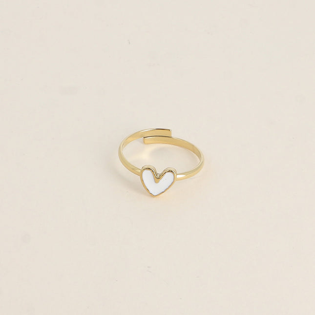 Bague - coeur émaillé