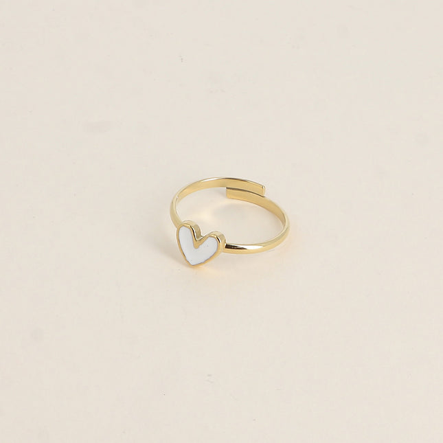Bague - coeur émaillé
