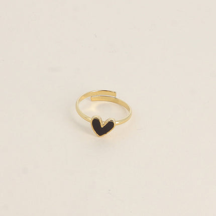 Bague - coeur émaillé
