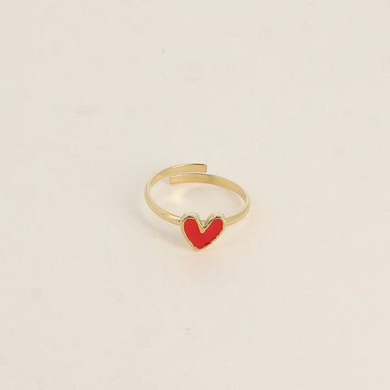 Bague - coeur émaillé