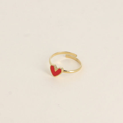 Bague - coeur émaillé