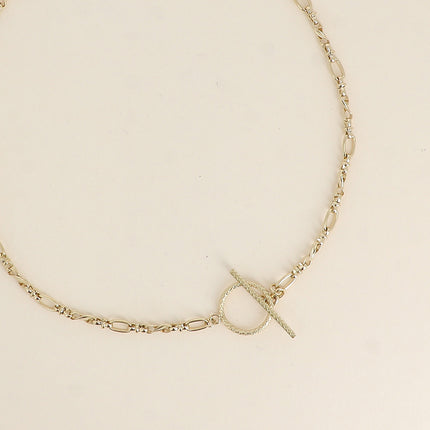 Necklace - multi-link mesh with bar and diamond ring clasp