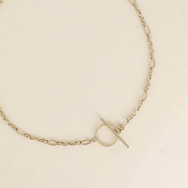 Necklace - multi-link mesh with bar and diamond ring clasp