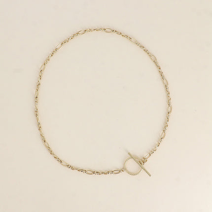 Necklace - multi-link mesh with bar and diamond ring clasp