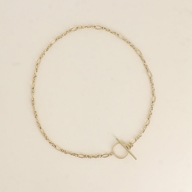 Necklace - multi-link mesh with bar and diamond ring clasp