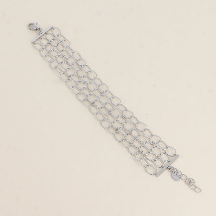 Bracelet - 4 rangs de maillons ovales striés