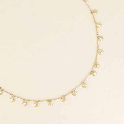 Collier - maille tiges et petits coquillages