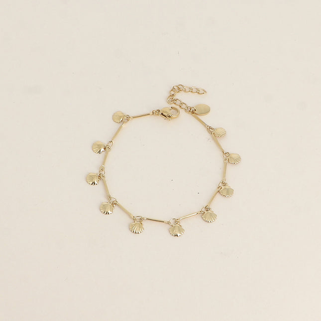 Bracelet - maille tiges et petits coquillages