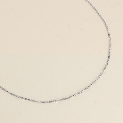 Collier - ras de cou, maille simple type gourmette fine et aplatie