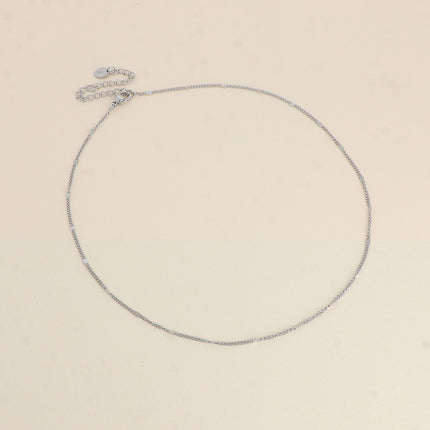 Collier - ras de cou, maille simple type gourmette fine et aplatie