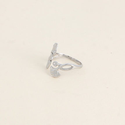 Bague ouverte - ginkos et oxydes de zirconium