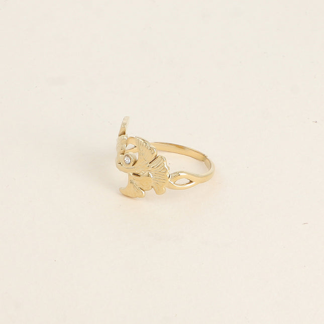 Bague - ginkos et oxydes de zirconium