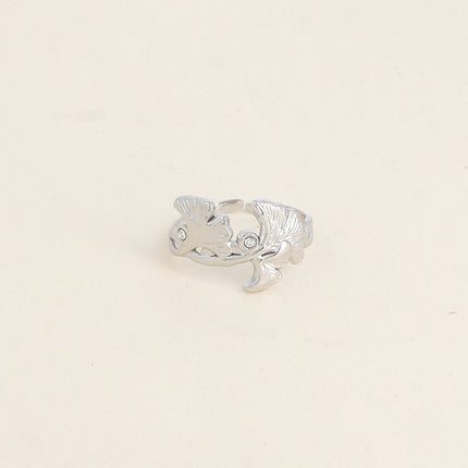 Bague - ginkos et oxydes de zirconium