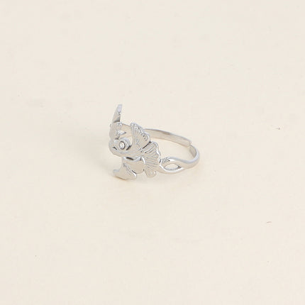 Bague - ginkos et oxydes de zirconium