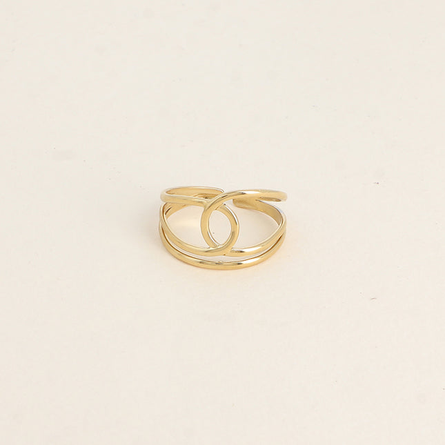 Bague - 2 rangs, ligne courbée