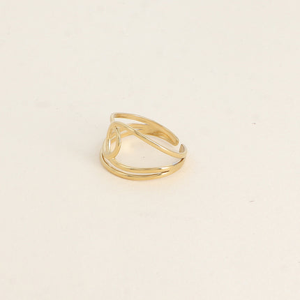 Bague - 2 rangs, ligne courbée