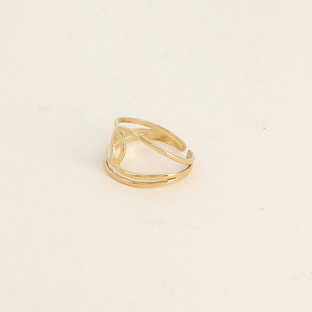 Bague - 2 rangs, ligne courbée