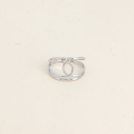 Bague - 2 rangs, ligne courbée