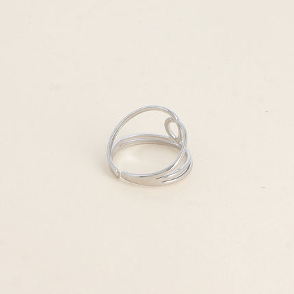 Bague - 2 rangs, ligne courbée