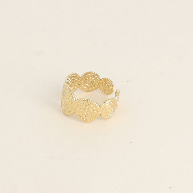 Bague - 3 ronds aux tourbillons gravés