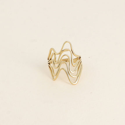 Bague large Oriane - 5 anneaux ondulés