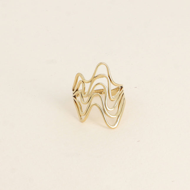 Oriane Wide Ring - 5 wavy bands