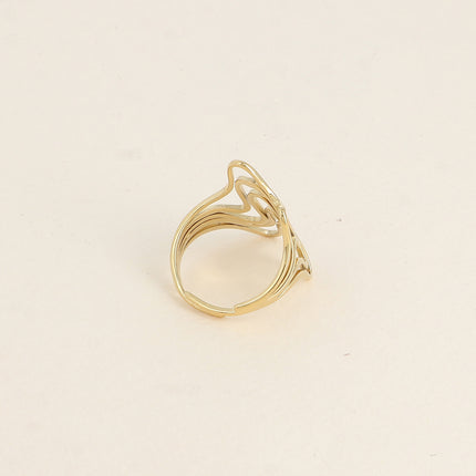 Bague large Oriane - 5 anneaux ondulés