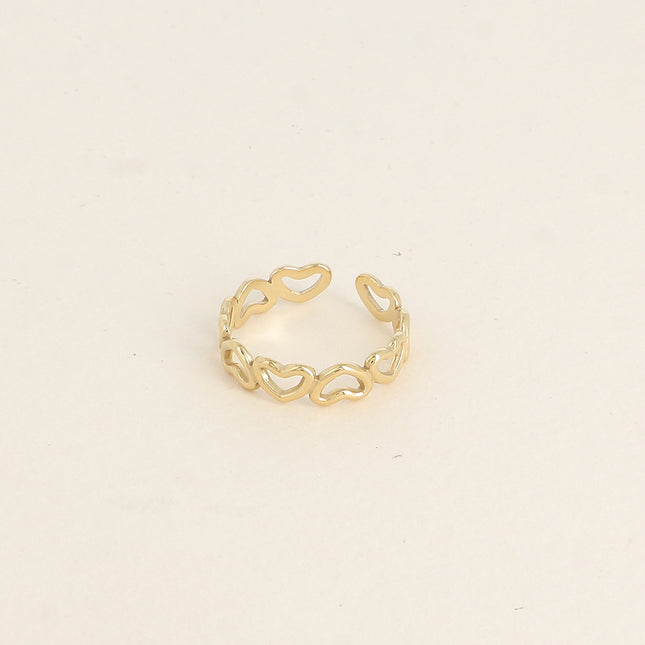 Bague - anneaux de coeurs ajourés