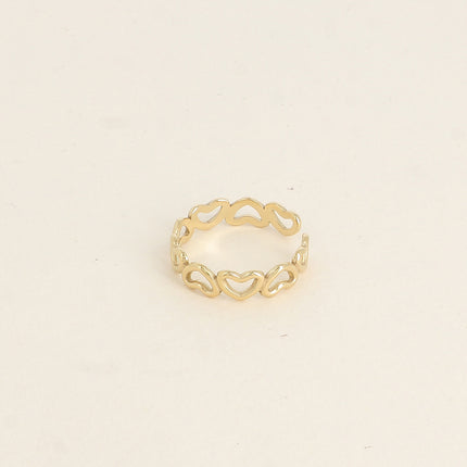 Bague - anneaux de coeurs ajourés