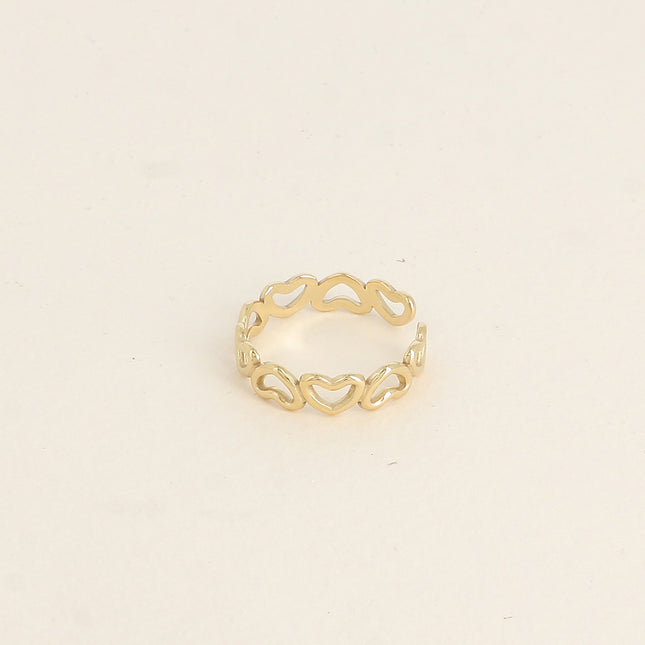 Bague - anneaux de coeurs ajourés