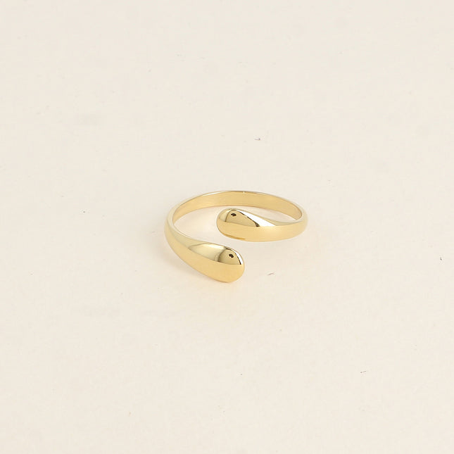 Open ring - 2 smooth, horizontal shapes
