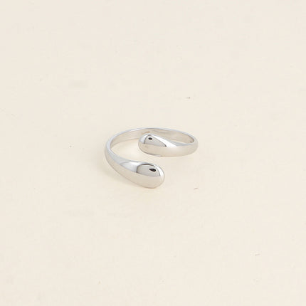 Bague ouverte - 2 formes lisses, horizontales