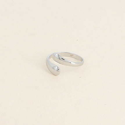 Bague ouverte - 2 formes lisses, horizontales