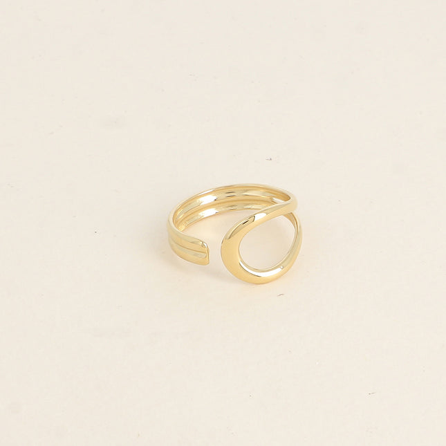 Open ring - rounded, openwork shape and two bars