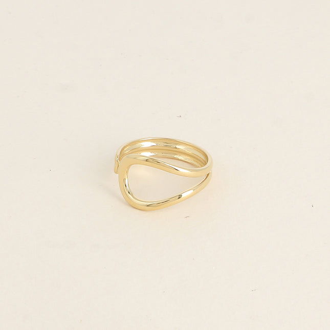 Open ring - rounded, openwork shape and two bars