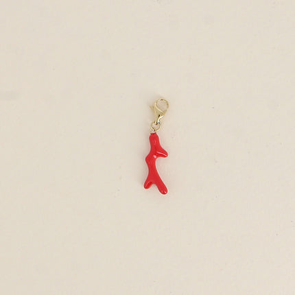 Charm - branche de corail émaillé