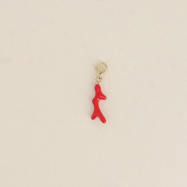 Charm - branche de corail émaillé